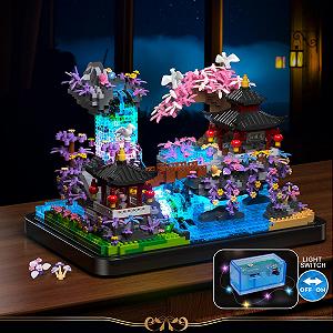 Конструктор INSOON Cherry Blossom Flowers Набір з LED ліхтарем, 1990 штук, Японська Архітектура Мікро будівельні блоки synthetic.ua - Фото 1