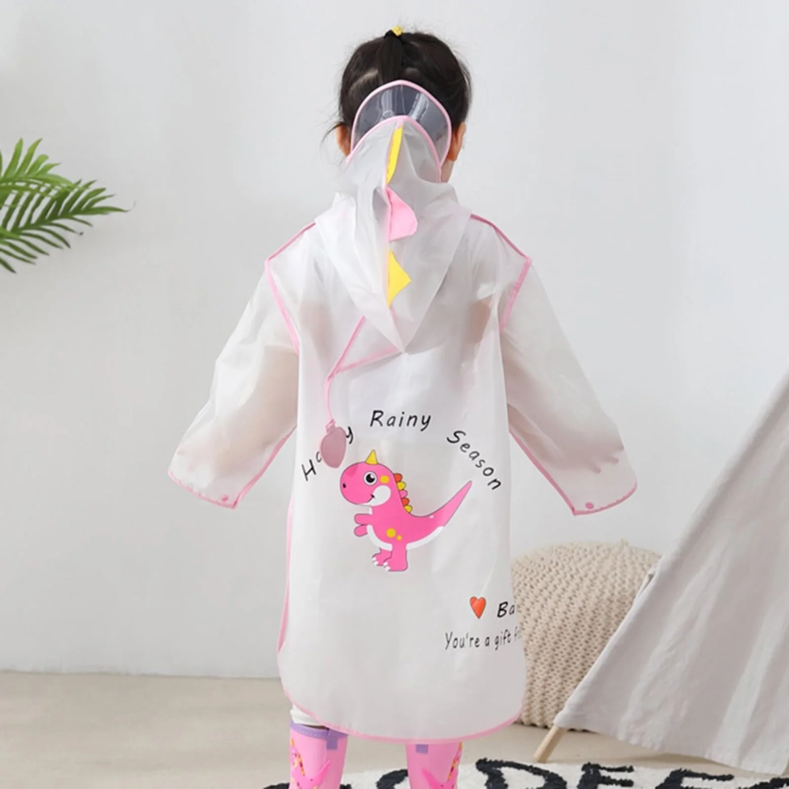 Дождевой Плащ Детский Велосипедный Дождевик Детский Мультяшный Узор Водонепроницаемый Дождевик Унисекс Водонепроницаемый Многоразовый Подходит для Велоспорта на Открытом Воздухе Прозрачная Ветрозащитная Куртка, фото №4