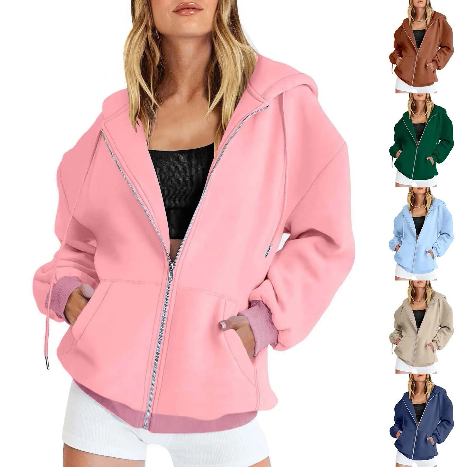 Куртка-толстовка женская оверсайз на молнии с капюшоном Повседневная однотонная куртка Переходная куртка с длинными рукавами Большие размеры Пуловер Легкая куртка с капюшоном Свободная спортивная куртка Базовая куртка Карманы Толстовка 2024, фото №5 Куртка-толстовка женская оверсайз на молнии с капюшоном Повседневная однотонная куртка Переходная куртка с длинными рукавами Большие размеры Пуловер Легкая куртка с капюшоном Свободная спортивная куртка Базовая куртка Карманы Толстовка 2024, фото №5