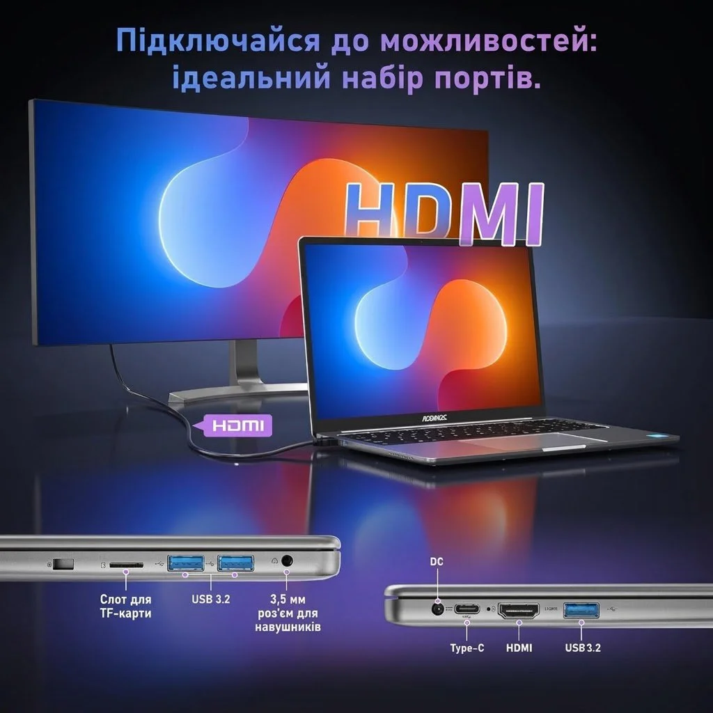 Ноутбук 16" Acemagic AX16 Intel N97 RAM 16GB SSD 512GB Win11 Металлический корпус (UKR), фото №7