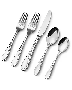 Набір столових приборів VEVOR на 12 персон, 65 предметів з харчової нержавіючої сталі - Фото 1