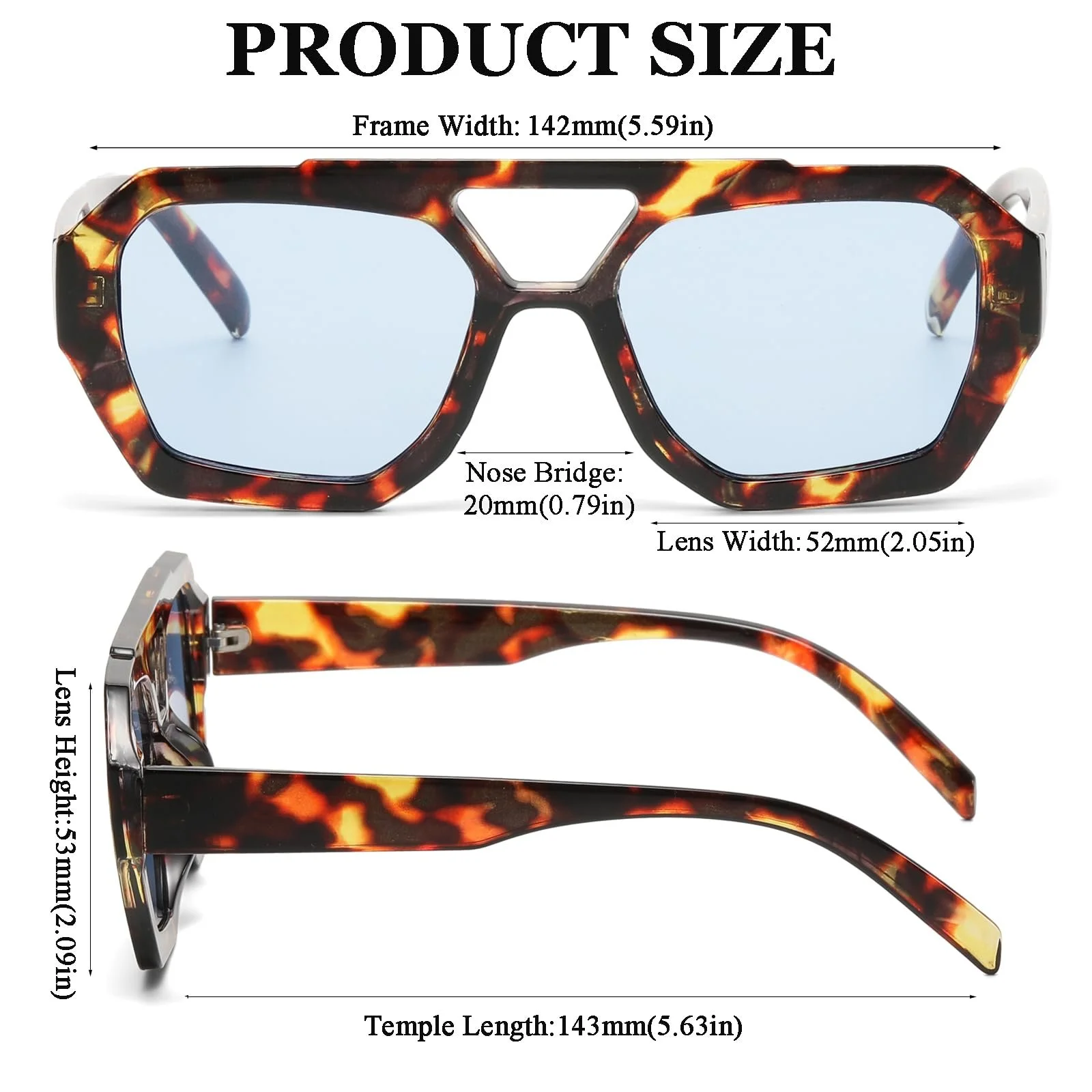 Сонцезахисні окуляри Авіатори Long Keeper Ретро Класичні Квадратні з подвійним містком у стилі 70-х, фото №3