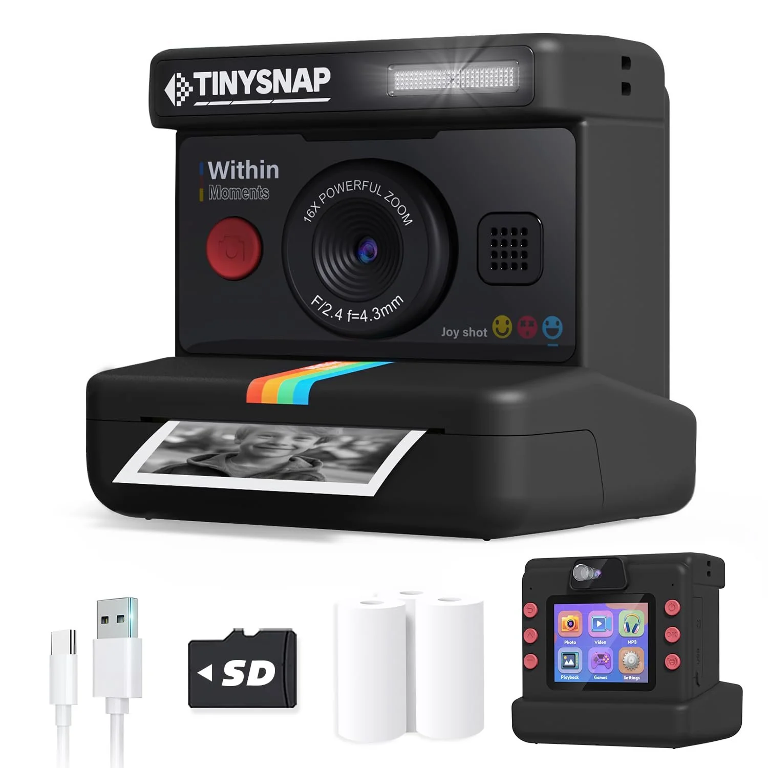 Детская фотокамера мгновенной печати 1080P, фото №1