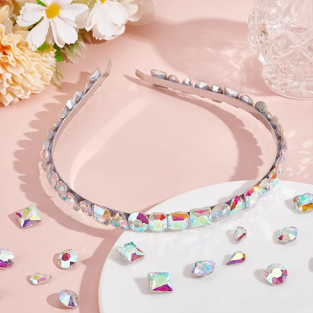 Стразы Стекло, 10 стилей, прозрачные AB кристаллы, овальные, каплевидные, многогранные кабошоны для одежды, свадебного платья, костюма, украшений, фото №5