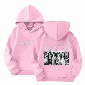 Худи Katseye Oversize для девочек, Модный свитшот с капюшоном, Ретро модель, Зимний джемпер для мальчиков и детей, Повседневный стиль Harajuku, Элегантный и уютный джемпер, Специально разработан - Фото 1