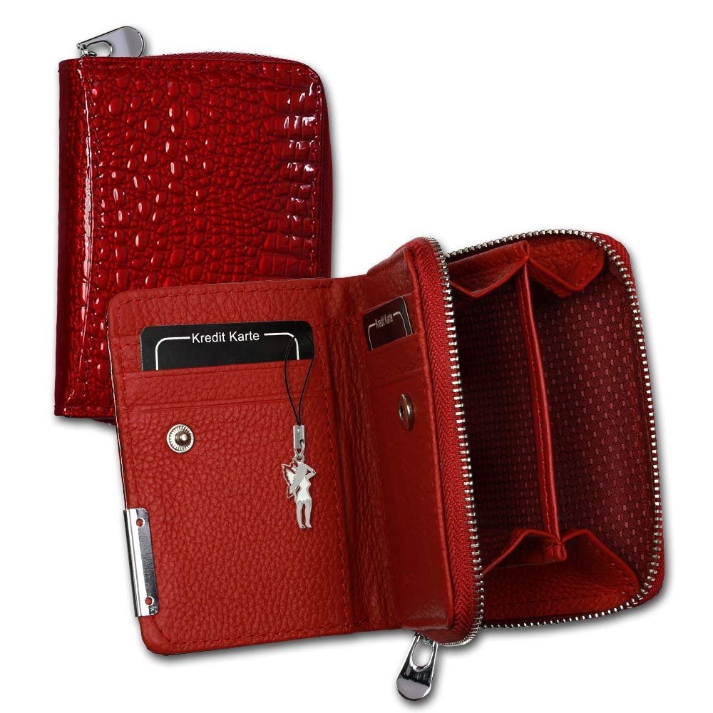Мини-кошелек Dragon Leather OPJ109R Женский Кожаный Красный 8 x 3 x 11 см, Красный, S, Modern, фото №4