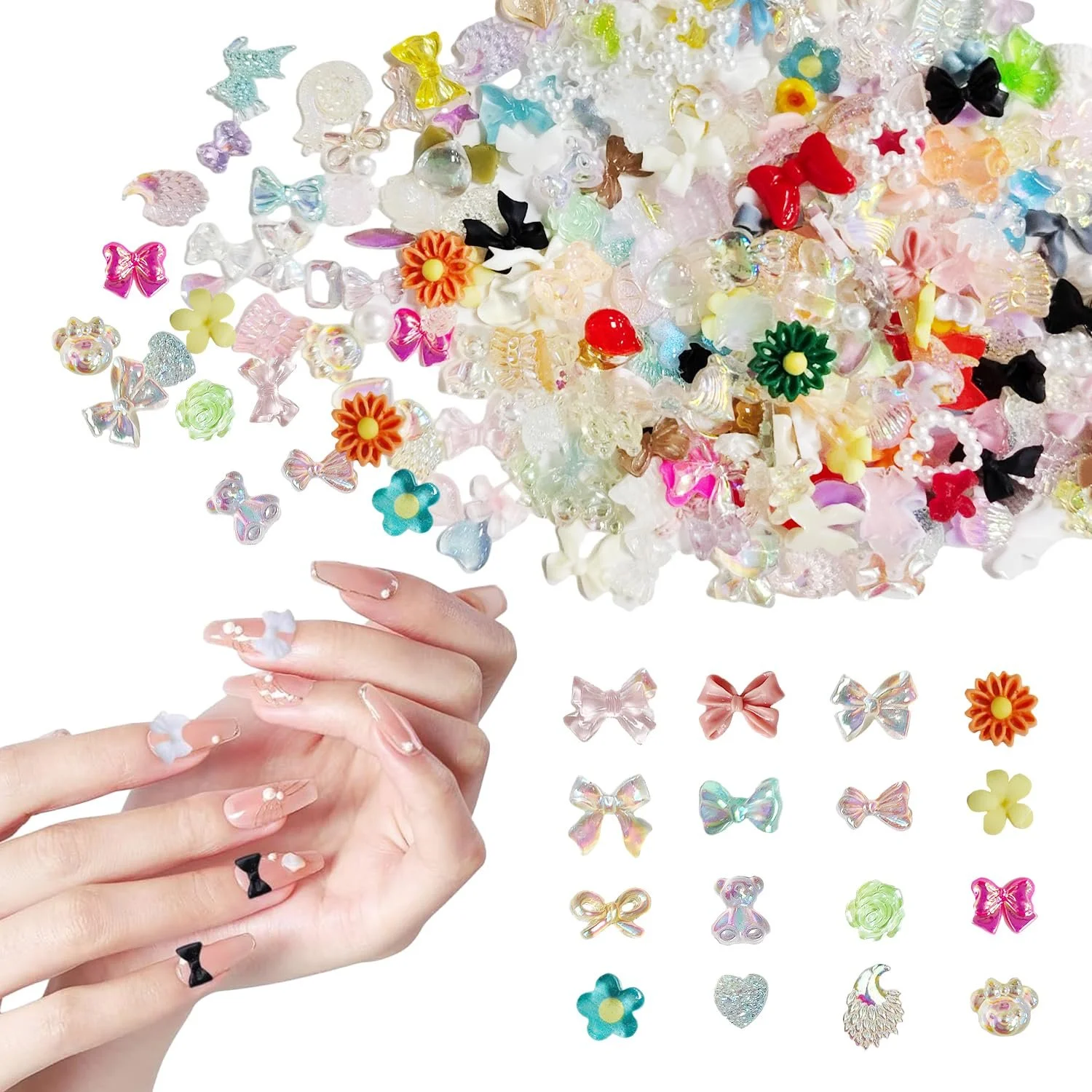 Набор украшений для ногтей (500 шт в упаковке) Стразы для ногтей Камни для ногтей Украшения для ногтей для маникюра своими руками Чехлы для мобильных телефонов Ювелирные аксессуары, фото №7
