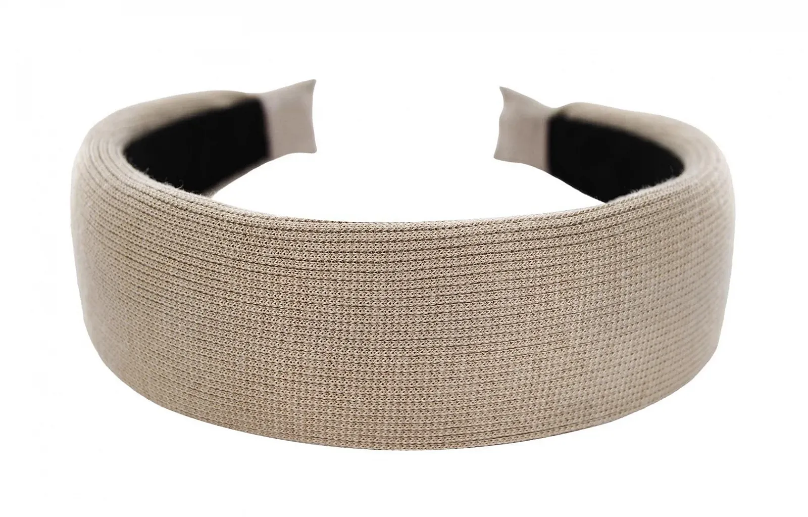 Обруч AXY Широкий м'який з ребристої тканини HR10C Бежевий, фото №2