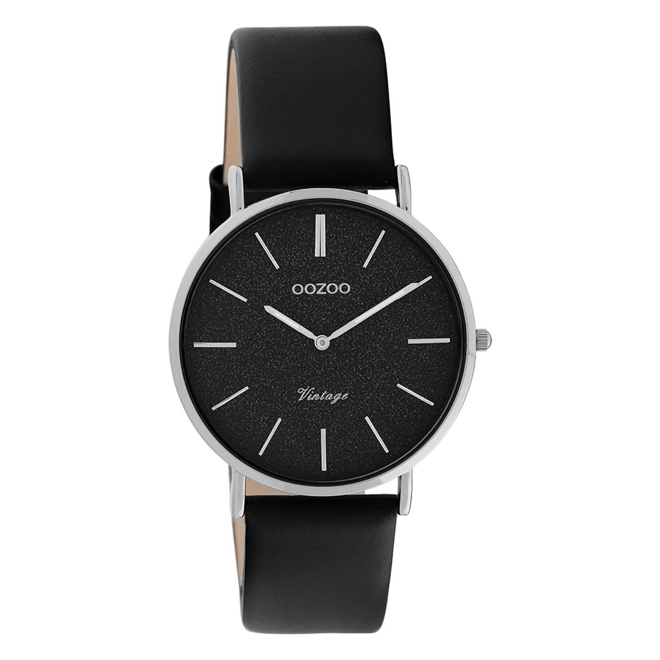 Женские часы Oozoo C20208 Vintage Series Аналоговые Черный Кожаный ремешок, фото №1