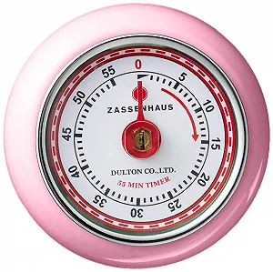 Таймер кухонный Zassenhaus Retro Collection Speed магнитный 55 минут Розовый synthetic.ua - Фото 1