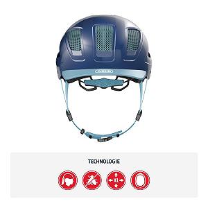 Шолом ABUS Hyban 2.0 Міський Велосипедний З Заднім Ліхтарем ABS Core Blue synthetic.ua - Фото 1