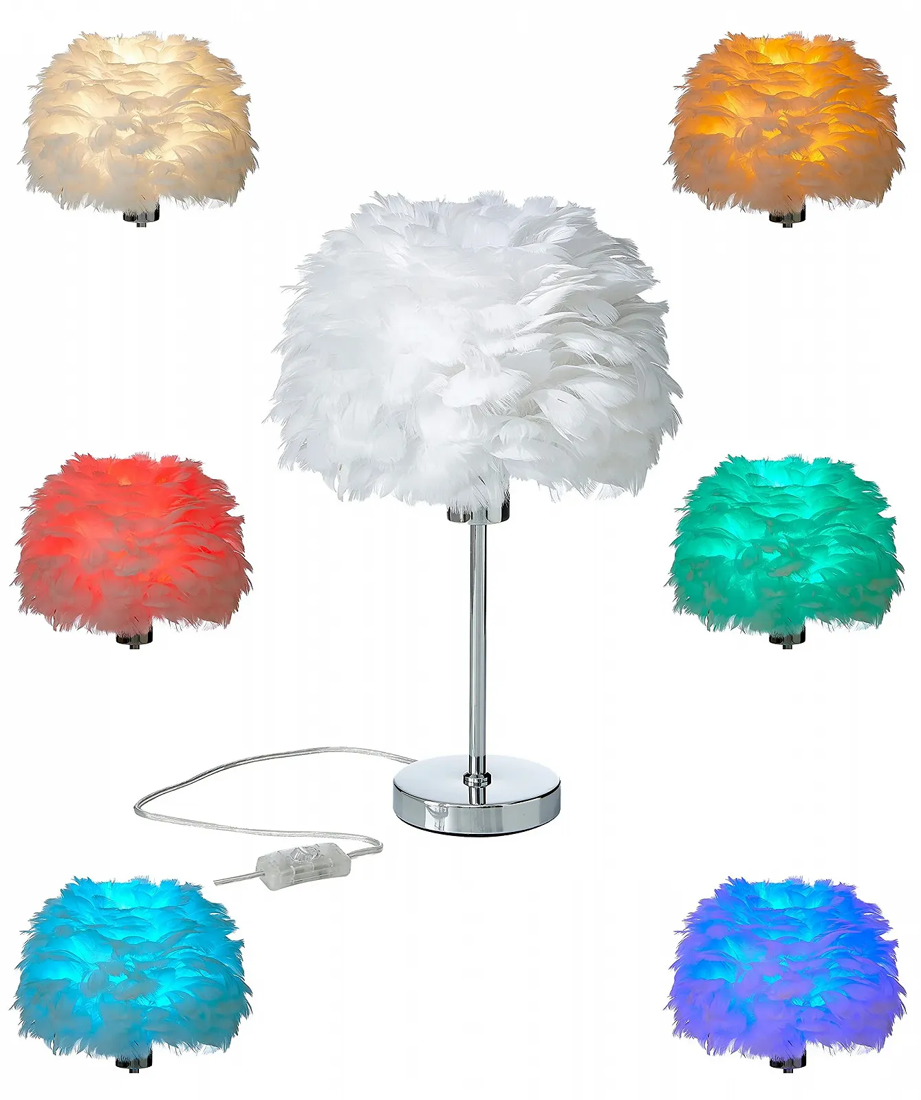 Настільна лампа Northpoint LED Spring Металева основа 43 см E27 Хром, фото №1