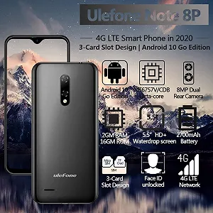 Смартфон Ulefone Note 8P 2/16GB 4G LTE Dual SIM 5.5" Android 10 Go ціна на synthetic.ua - Фото 1 Смартфон Ulefone Note 8P 2/16GB 4G LTE Dual SIM 5.5" Android 10 Go synthetic.ua - Фото 1