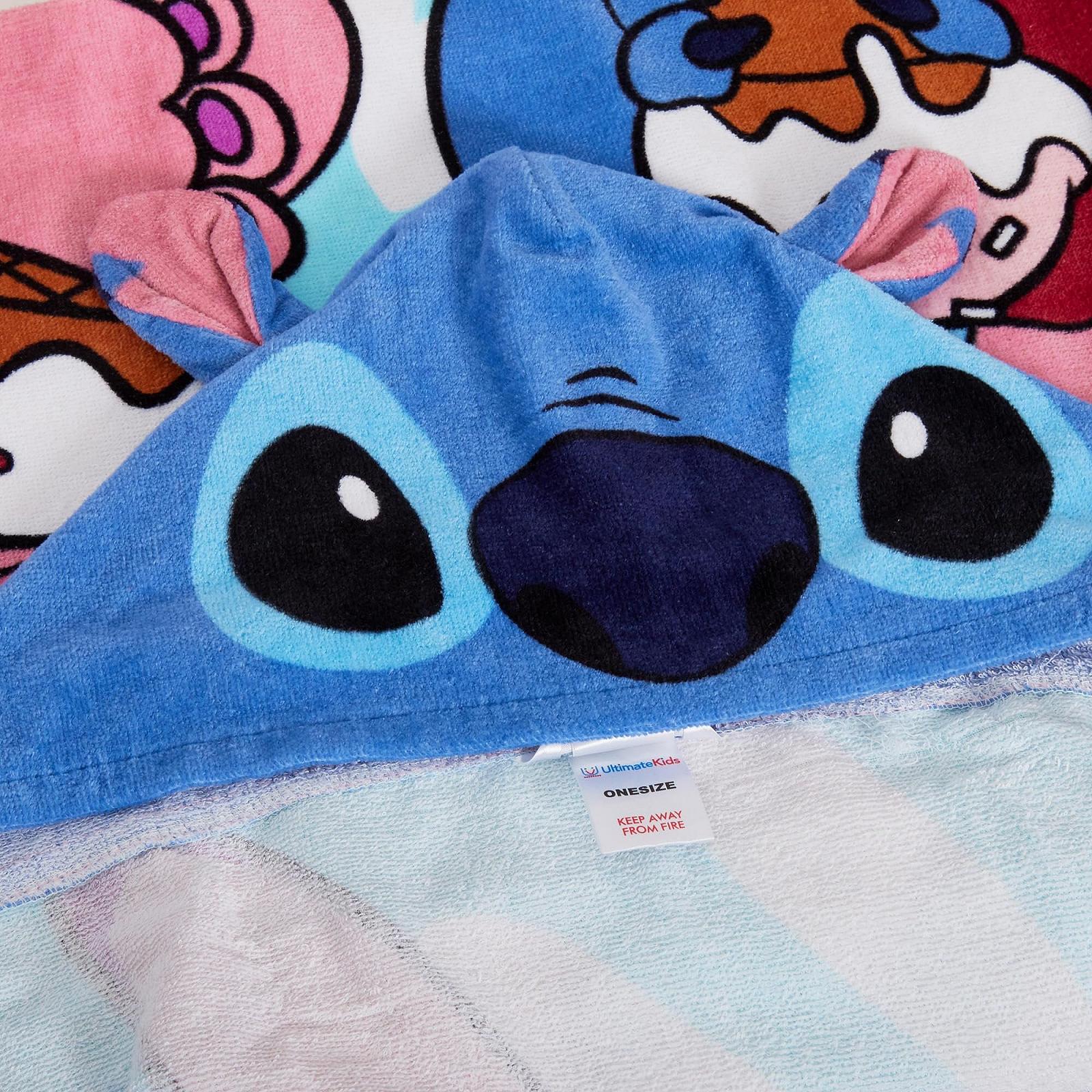 Пляжное пончо с капюшоном Disney Stitch Fishing, 100% хлопок, детское полотенце для ванны, халат для детей, фото №9