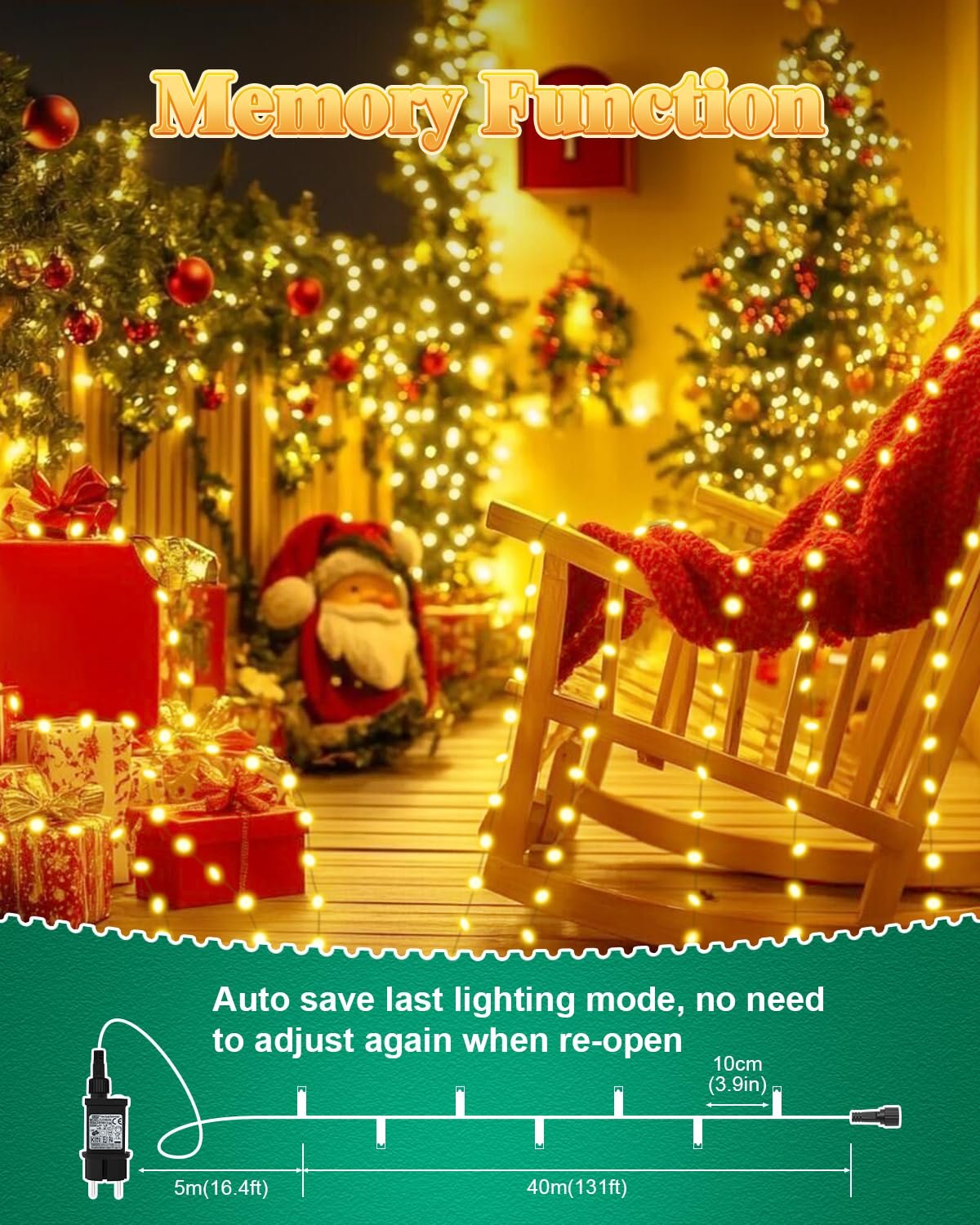 Гірлянда Dalugo 30 м 300 LED теплий білий. Упаковка: гарна упаковка., фото №5