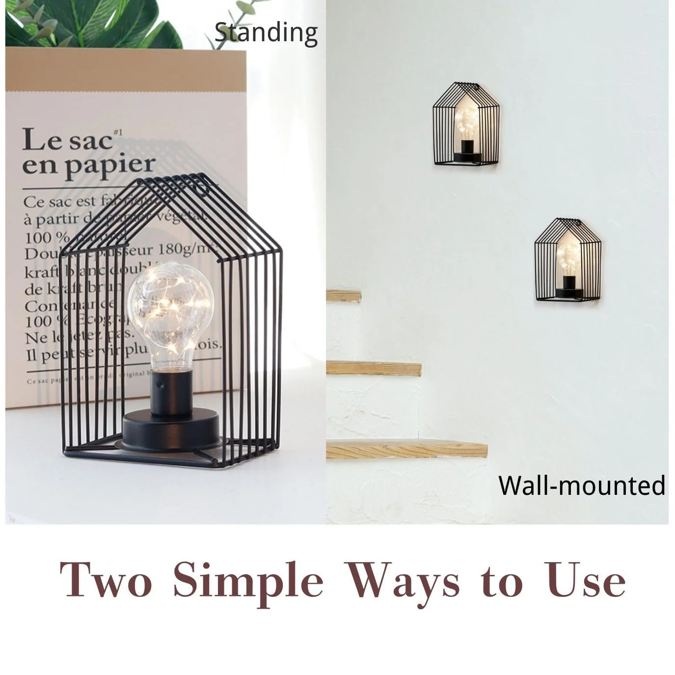 Настільна лампа JHY DESIGN Vintage 16 см Таймер 6 годин Чорна вежа (2 шт), фото №3