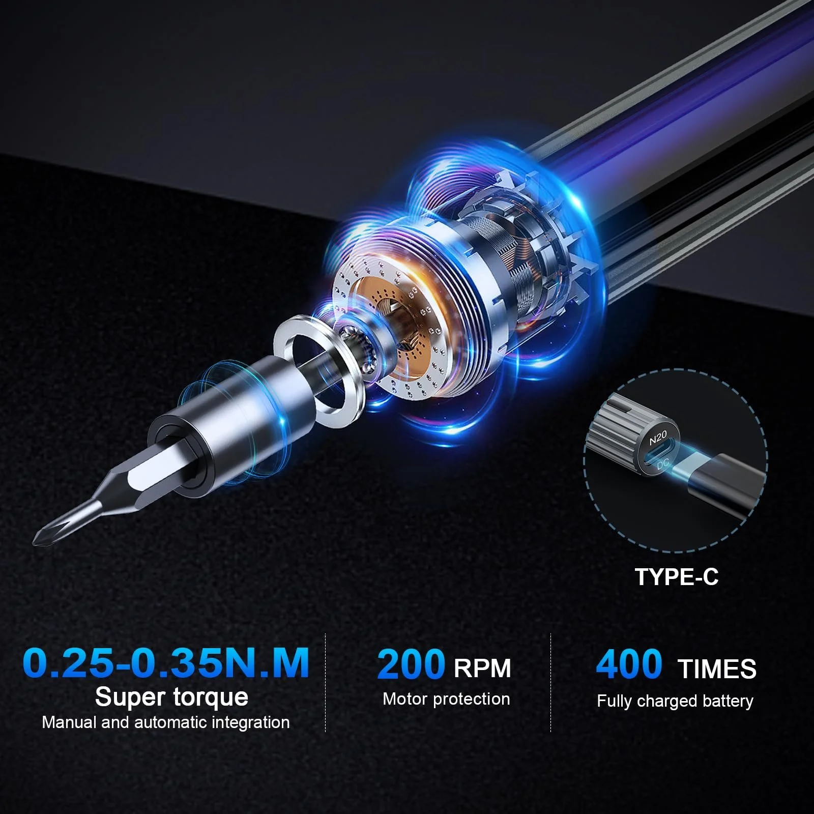 Набор отверток Ankilo Mini Electric Screwdriver Set 58 in 1 50 S2, фото №4