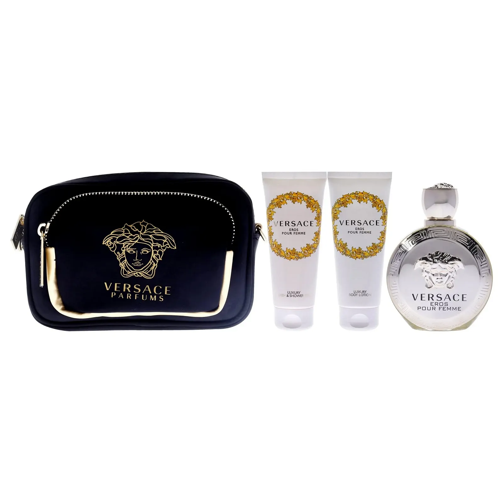 Парфумована вода Versace Eros Набір для жінок, (100 мл) лосьйон для тіла, (100 мл) гель для душу, косметичка, фото №2 Парфумована вода Versace Eros Набір для жінок, (100 мл) лосьйон для тіла, (100 мл) гель для душу, косметичка, фото №2