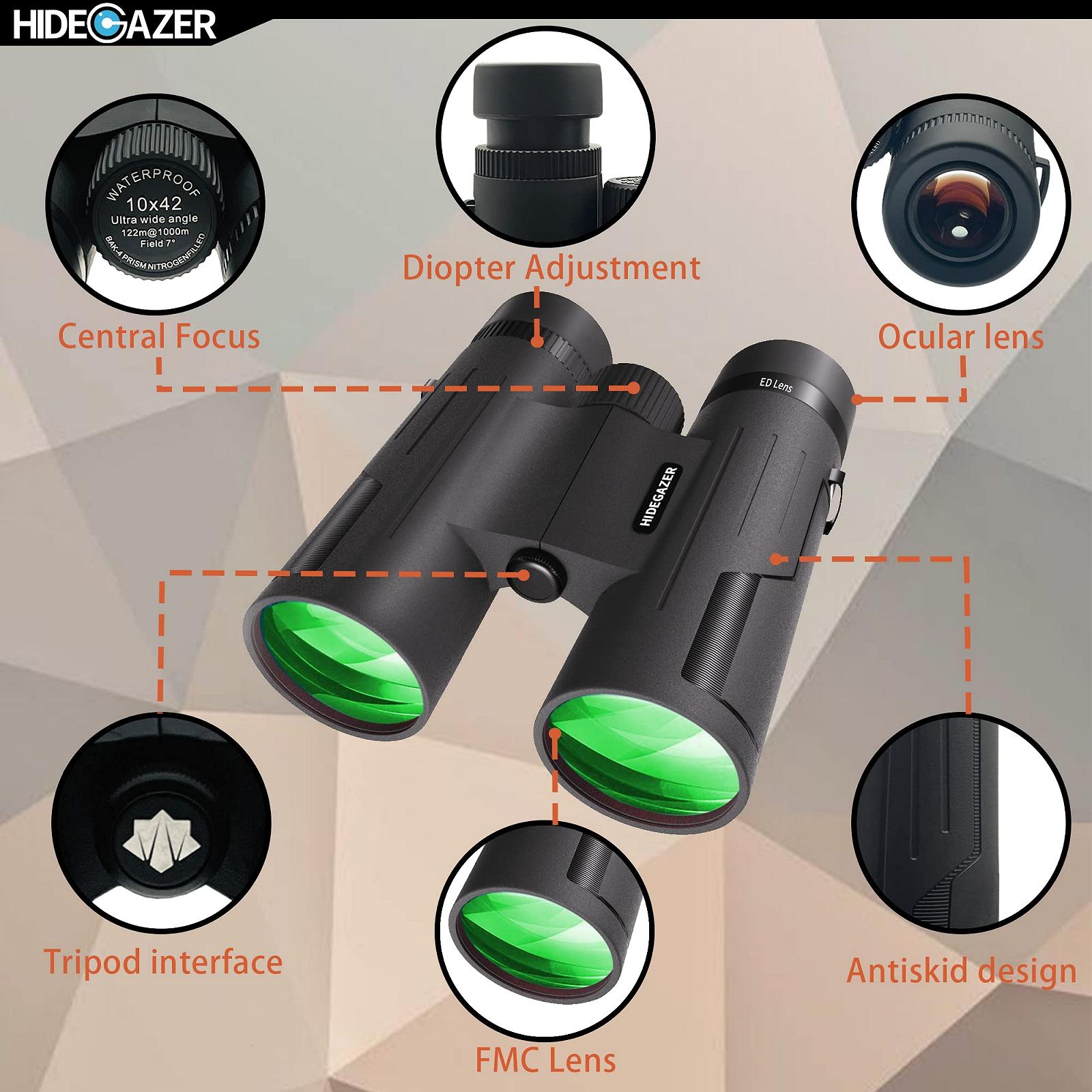 Бінокль Компактний Високої потужності Великого огляду Нічного бачення Перегляд птахів Полювання, фото №2