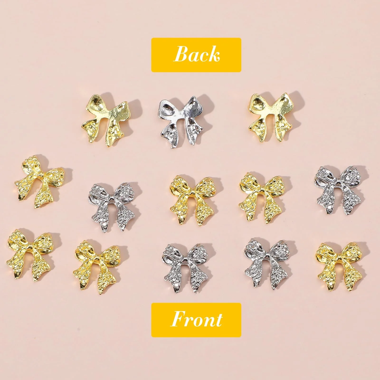 Украшения для ногтей (100 шт.) Золотой, Серебряный, фото №3