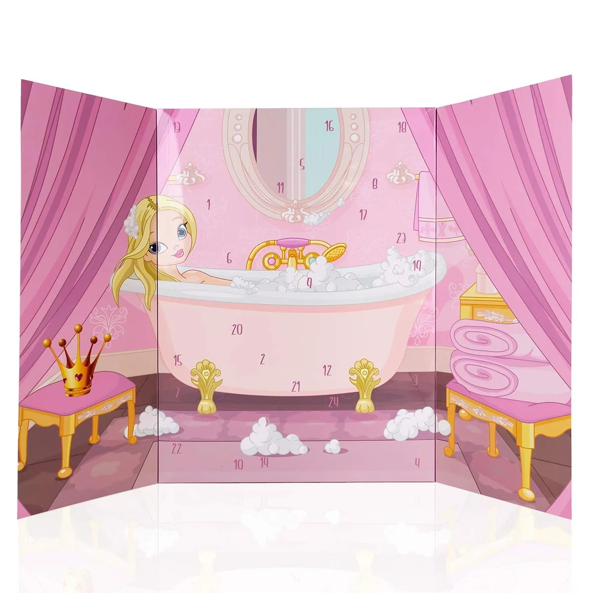 Адвент-календар Accentra Princess для дівчаток з 24 засобами для ванни та тіла, косметичними продуктами, фото №1