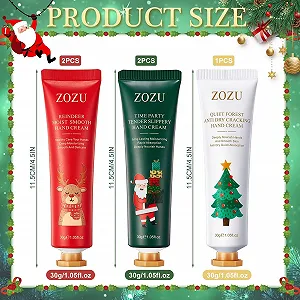Набор из 5 Рождественских Кремов для Рук, Мини Крем для Рук, Рождественские Подарки на День Рождения, Увлажняющий Крем для Рук и Ног, Крем для Ухода за Руками с Растительным Ароматом, Наполнитель Адвент-Календаря, для Женщин, Матери synthetic.ua - Фото 1