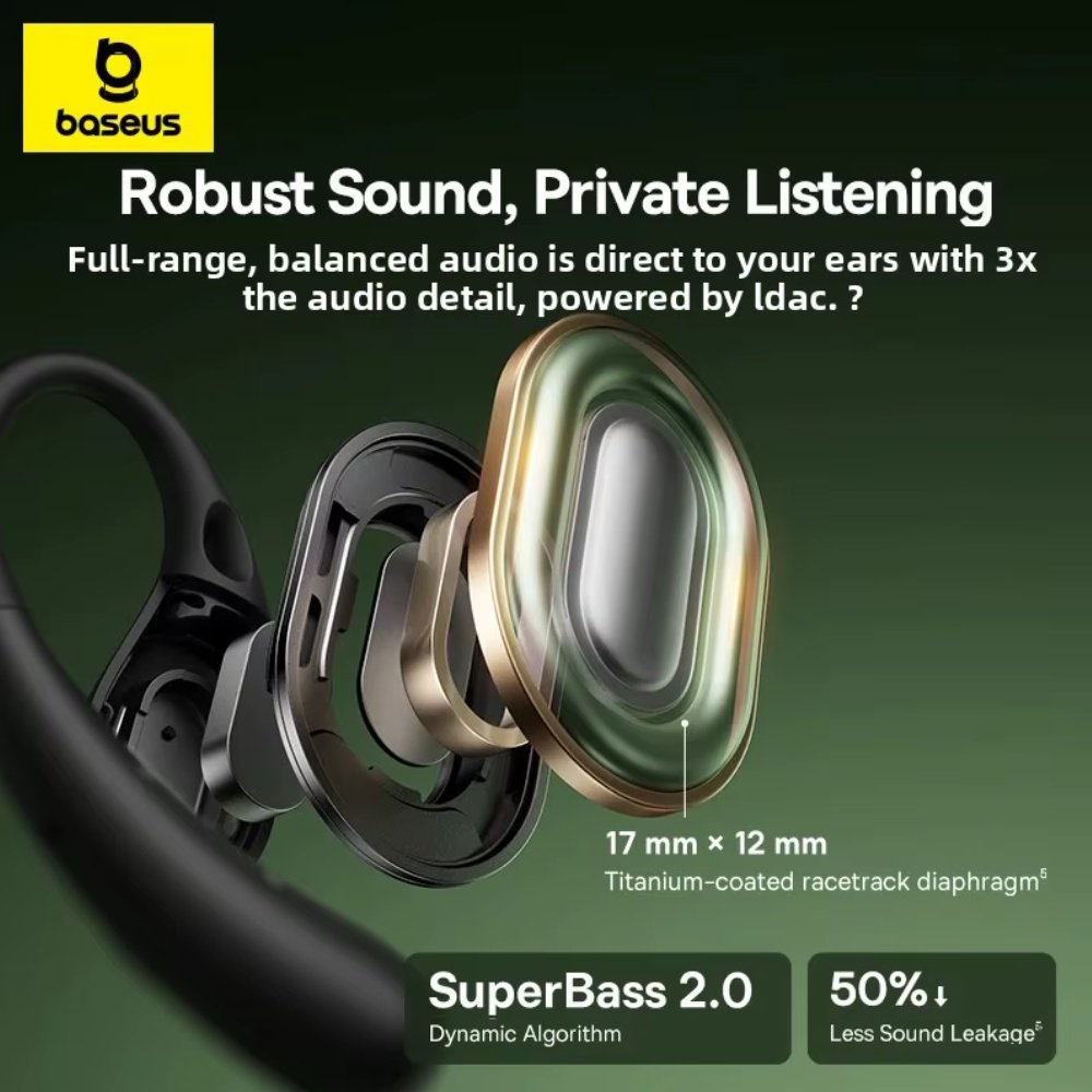 Навушники Baseus Eli Sport 2 Open-Ear True Wireless Earbuds Black, фото №5