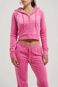 Женская толстовка с капюшоном Juicy Couture Madison на молнии, велюровая synthetic.ua - Фото 1