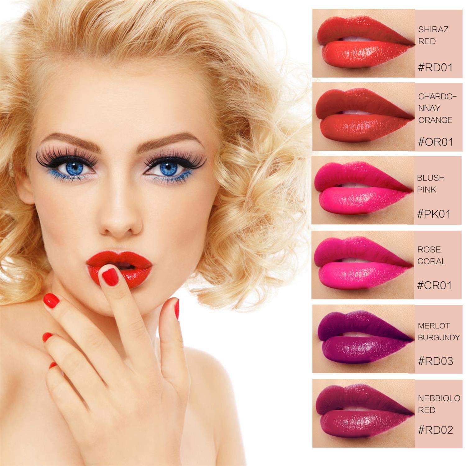 Набір блиску для губ 6 кольорів Wine Waterproof Matte Lip Ink, фото №2
