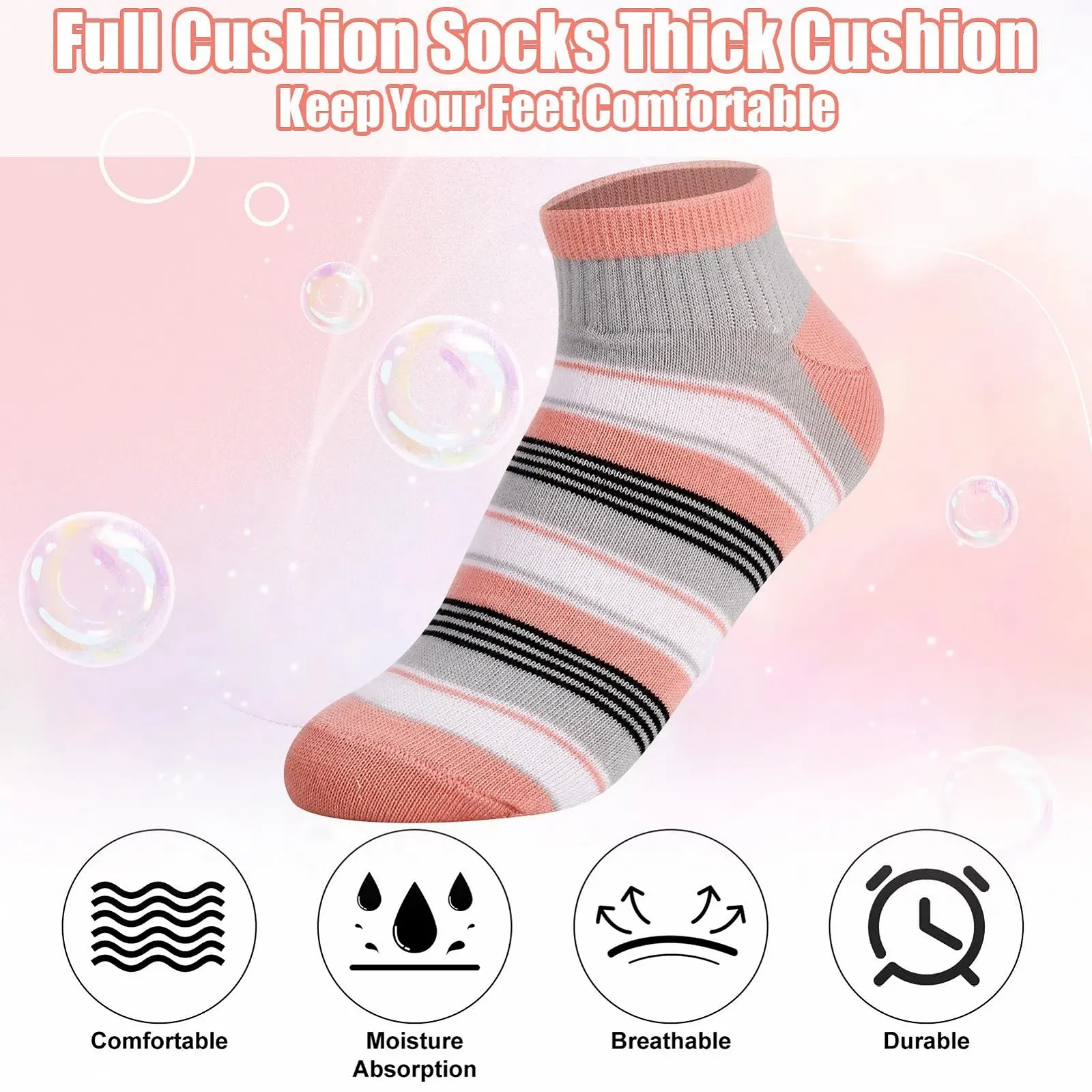 Носки короткие 10 пар для девочек и женщин 36-42 Спортивные носки Хлопковые носки Короткие носки для женщин Разноцветные спортивные носки, фото №5 Носки короткие 10 пар для девочек и женщин 36-42 Спортивные носки Хлопковые носки Короткие носки для женщин Разноцветные спортивные носки, фото №5