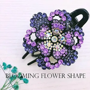Большая заколка для волос French Flat Head Rhinestone Clip, изогнутая заколка для женщин, заколка-аллигатор, резинка для укладки сегментов (фиолетовая, 8.9 см) synthetic.ua - Фото 1