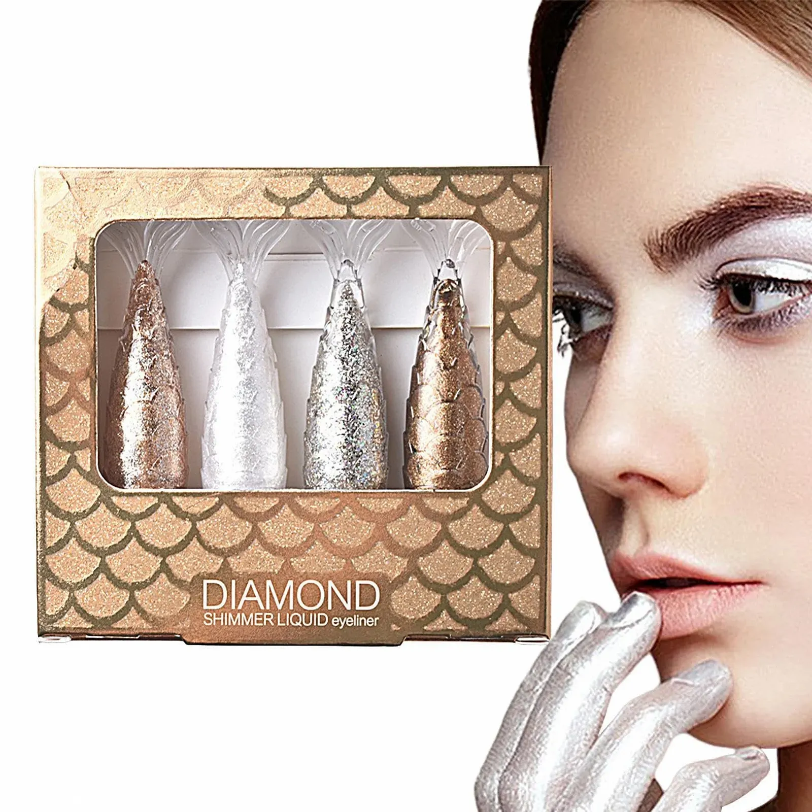 Карандаш для глаз Glitzer-Eyeliner Ristyur, 4 цвета, с блестками, набор, фото №7 Карандаш для глаз Glitzer-Eyeliner Ristyur, 4 цвета, с блестками, набор, фото №7