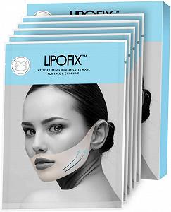 Маска Lipofix для видалення подвійного підборіддя V-Line для формування щелепи, шиї та підборіддя (5 масок) - Фото 1