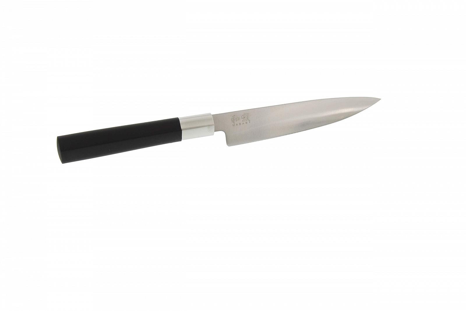 Набір ножів: Універсальний KAI Wasabi Black 10 см, Універсальний 15 см, Сантоку 16.5 см, нержавіюча сталь, чорний, фото №3