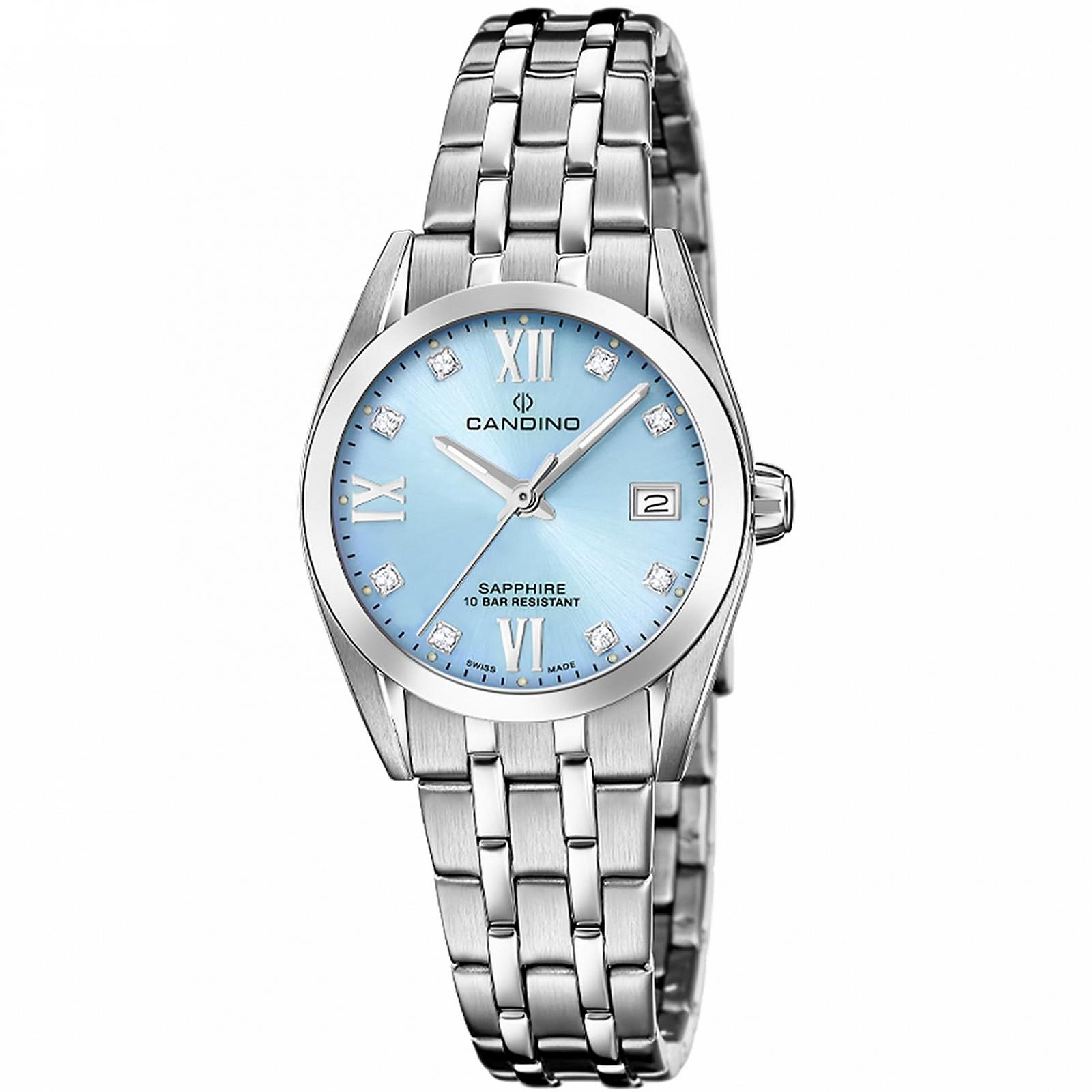 Жіночий годинник Candino Classic C4703/F Сріблястий корпус з нержавіючої сталі, сріблястий браслет з нержавіючої сталі, синій, фото №1 Жіночий годинник Candino Classic C4703/F Сріблястий корпус з нержавіючої сталі, сріблястий браслет з нержавіючої сталі, синій, фото №1