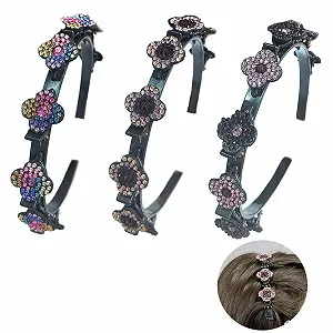 Обруч для волос с клипсами ZAHD, 3 шт., плетеный - Фото 1