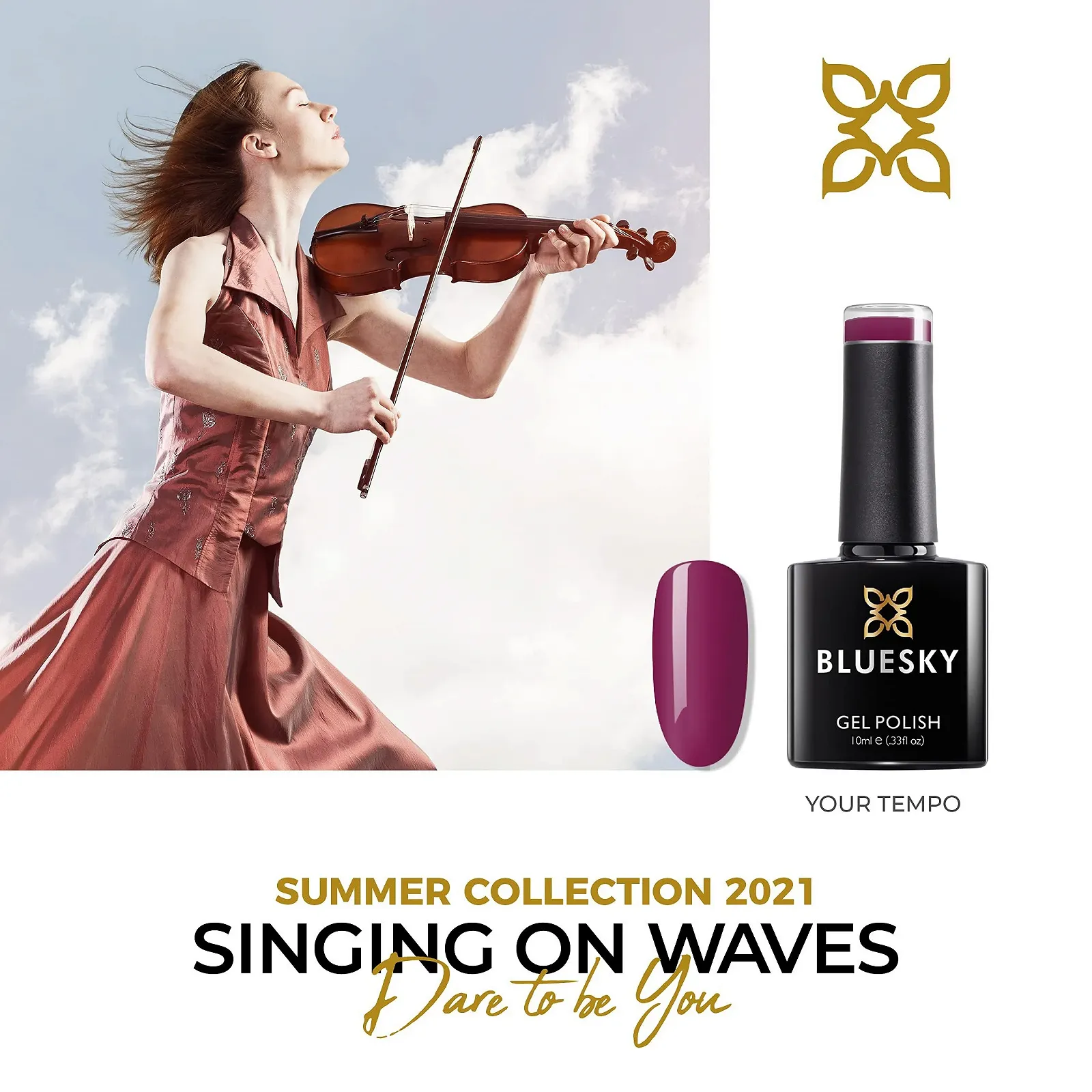 Гель-лак Bluesky Summer Collection 2021 Your Tempo Ss2120 Фиолетовый Яркий 10 мл, фото №2