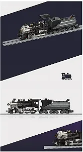 Конструктор Pasyru Ретро Паровоз, 1136+ деталей, Міський Паровоз Модель Будівельний Набір з Рейковим Набором (59003) synthetic.ua - Фото 1