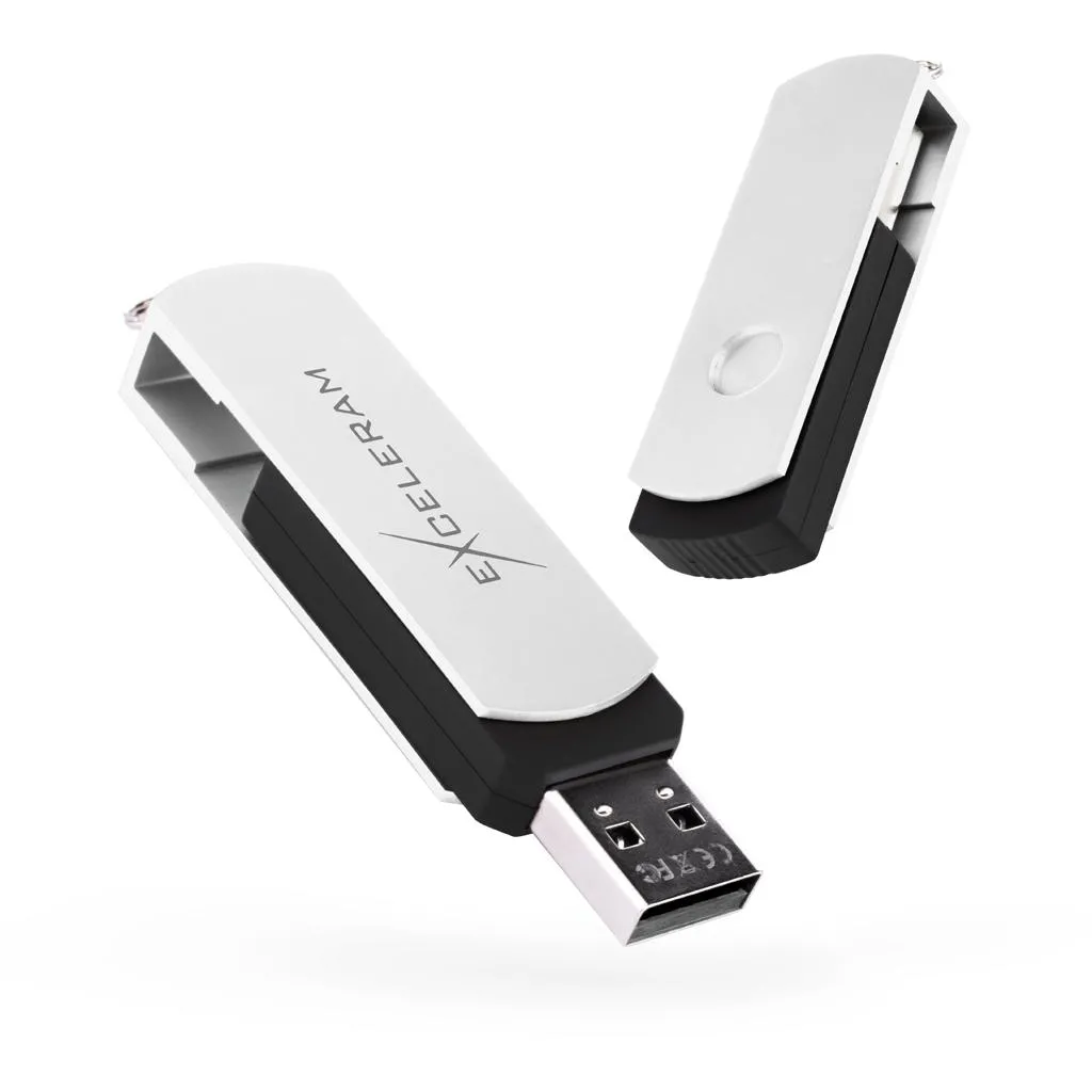 USB флеш-накопитель Exceleram 32gb P2 Series White/Black USB 2.0 EXP2U2WH2B32, фото №1