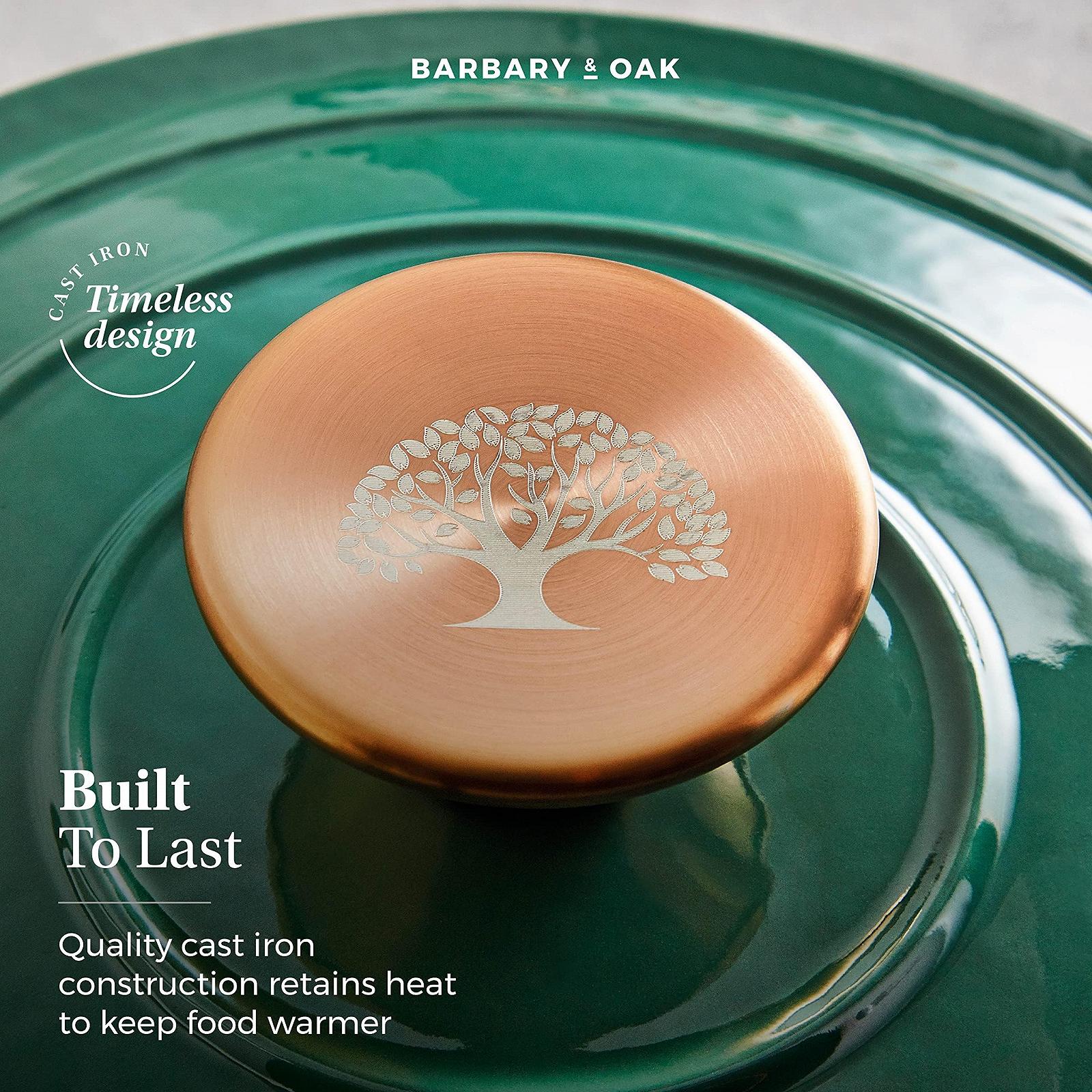 Жаровня Barbary & Oak BO800253GRN чугунная эмалированная 28 см зеленая, фото №3