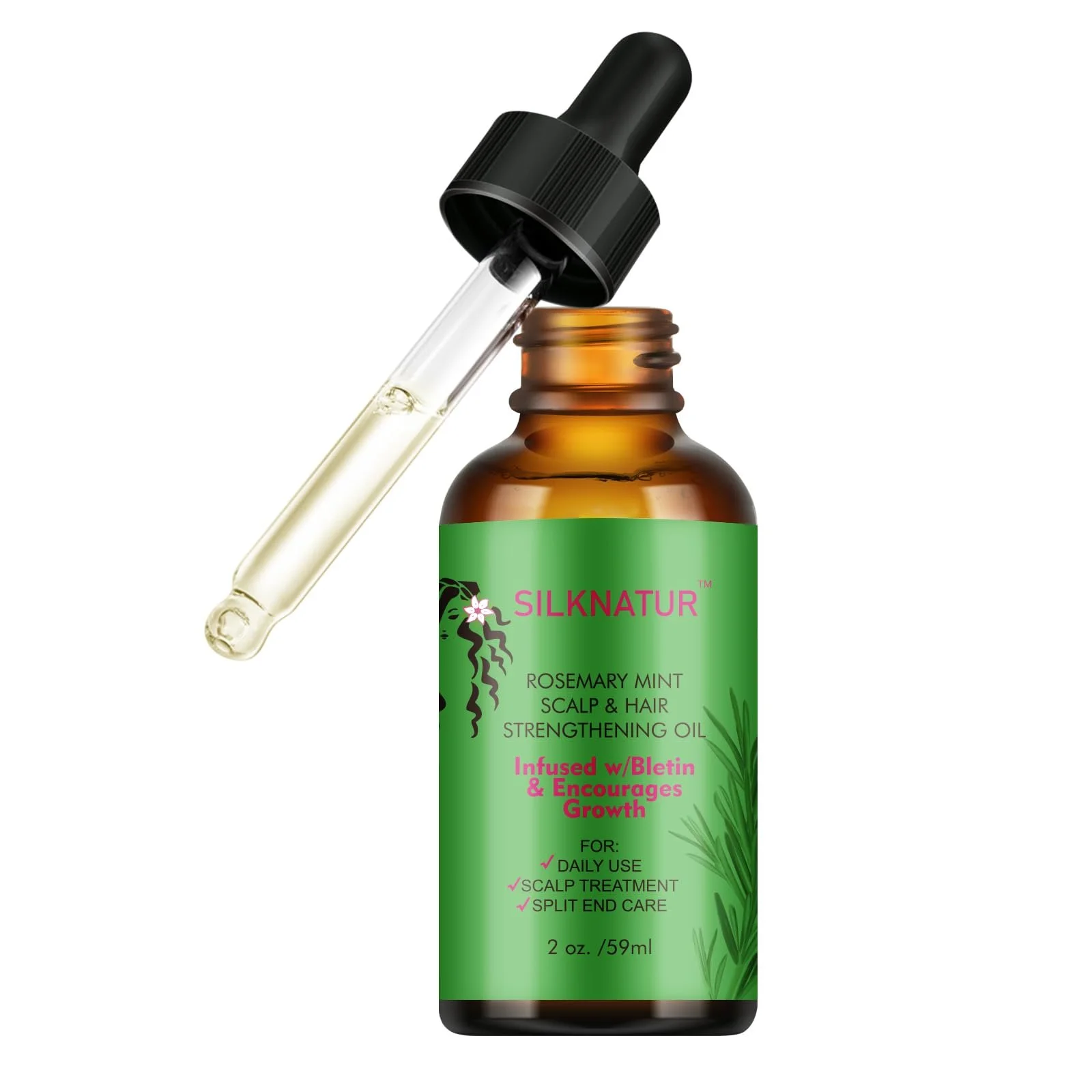 Олія SilkNatur Розмарин та М'ята для Зміцнення Шкіри Голови та Волосся Подвійна Упаковка (2 x 59 мл), фото №6