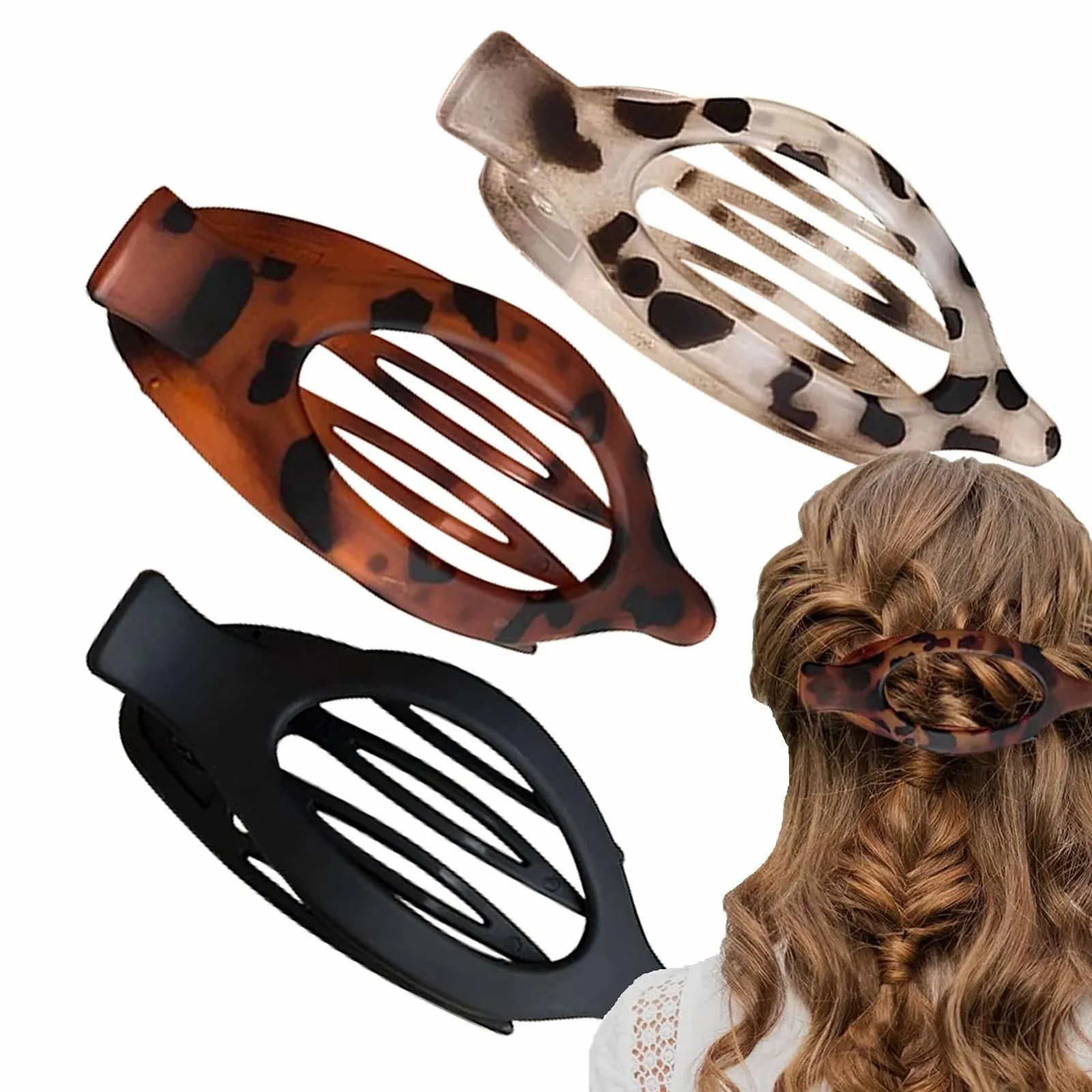 Плоская Заколка для волос, Entenschnabel, плоская, с нескользящей ручкой, французский стиль, украшение для волос для кудрявых хвостовых наращиваний, смешанный, для вечеринок, тренировок, спортзала, фото №1