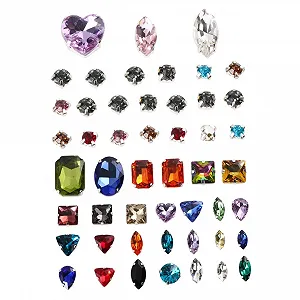 Кристаллы Operitacx 50 шт. Кристальные когти Разноцветные каплевидные стразы с серебряным плоским основанием для DIY проектов одежды и творческих поделок - Фото 1