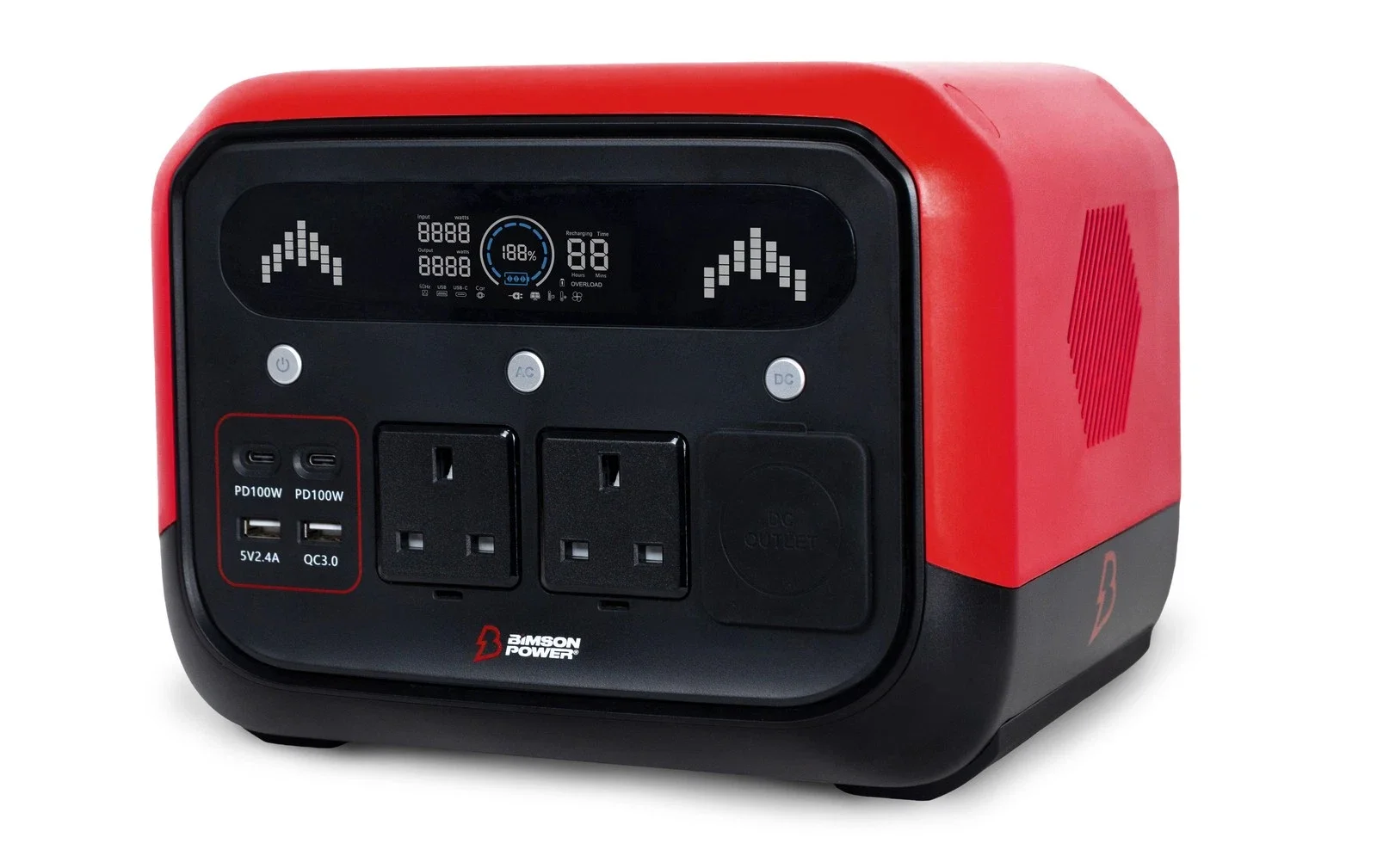 Зарядна станція Bimson Power BP700PPS 1400 Вт / 700 Вт / 512 Вт*год / LiFePO4 / Швидка зарядка 1 година, фото №2 Зарядна станція Bimson Power BP700PPS 1400 Вт / 700 Вт / 512 Вт*год / LiFePO4 / Швидка зарядка 1 година, фото №2