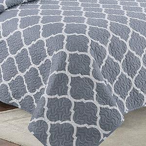 Покрывало Euromat 180 x 220 см Серо-белый - Марокканский меридиан synthetic.ua - Фото 1