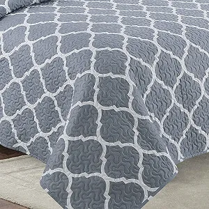 Покривало Euromat 180 x 220 см Сіро-білий - Марокканський меридіан synthetic.ua - Фото 1