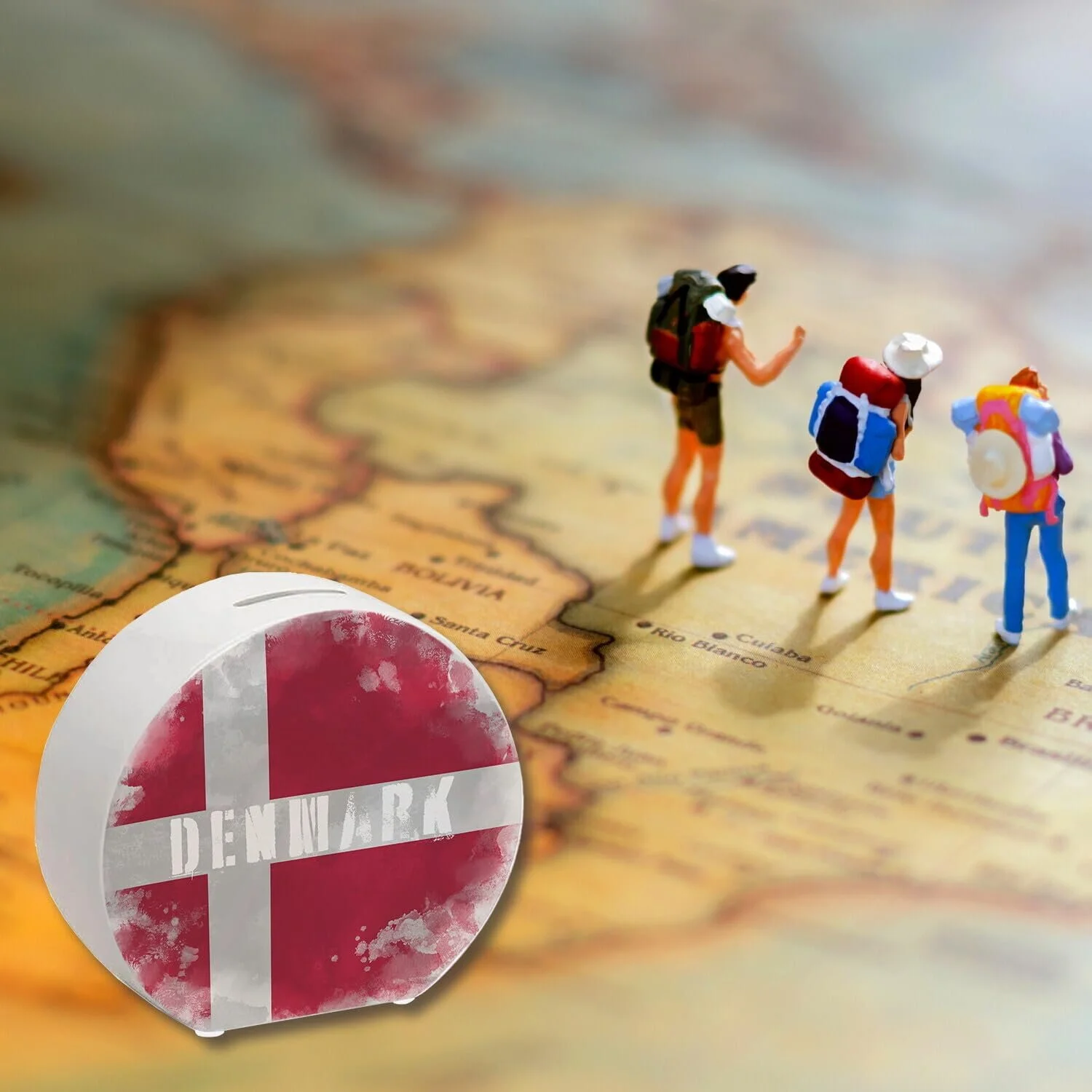 Скарбничка з прапором Данії Used Look, фото №6