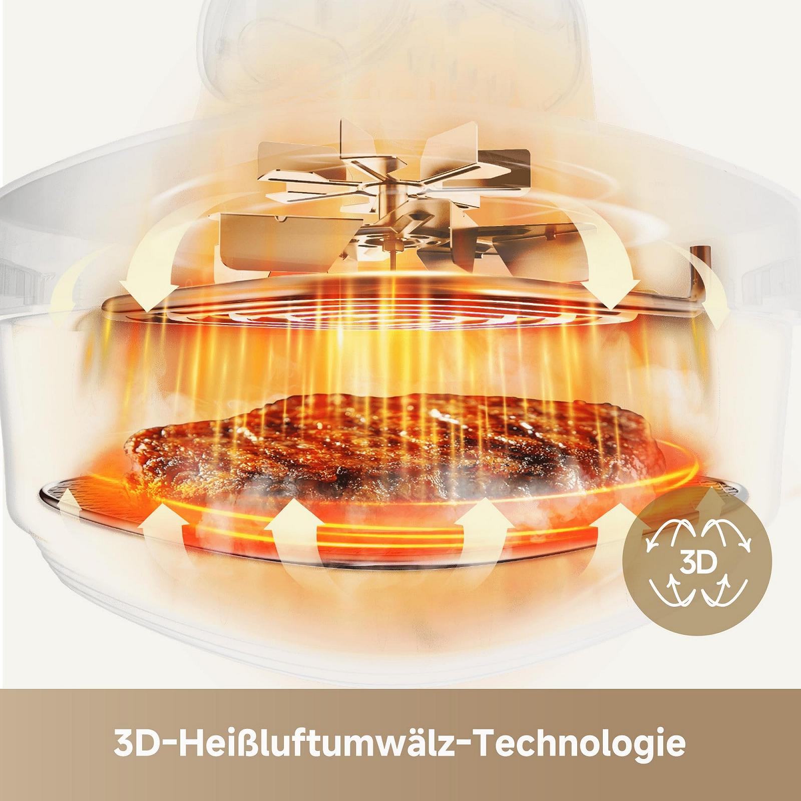 Мультипечь dreame Tasti 5-в-1 переносная стеклянная 2,5 л + 4,5 л 3D Air Circulation, фото №6 Мультипечь dreame Tasti 5-в-1 переносная стеклянная 2,5 л + 4,5 л 3D Air Circulation, фото №6