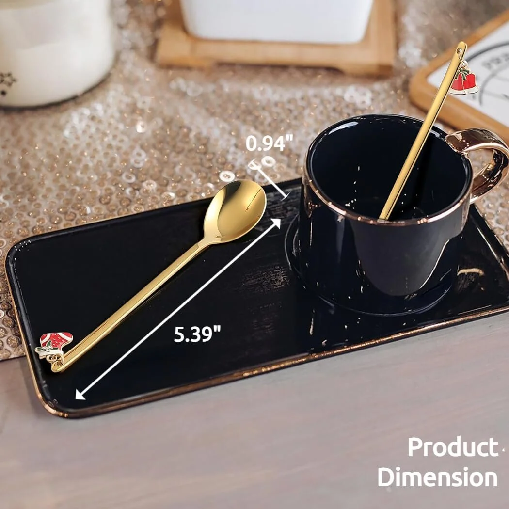 Ложка Чайна з нержавіючої сталі з довгою ручкою для змішування, 6 шт., фото №7