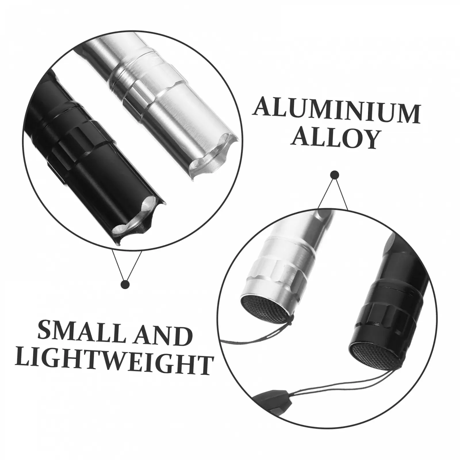 Набір 2 міні-ліхтариків Ultra Bright Emergency Camping Маленький LED Чорний, фото №6
